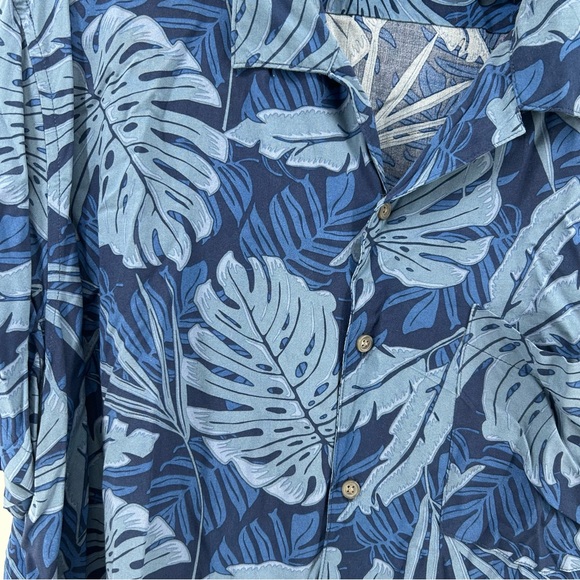 Croft & Barrow Shirt Mens XXL Blue Hawaiian Pocket Lightweight Button Up - Picture 3 of 7